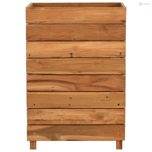 Újrahasznosított tíkfa és acél magaságyás 50 x 40 x 72 cm