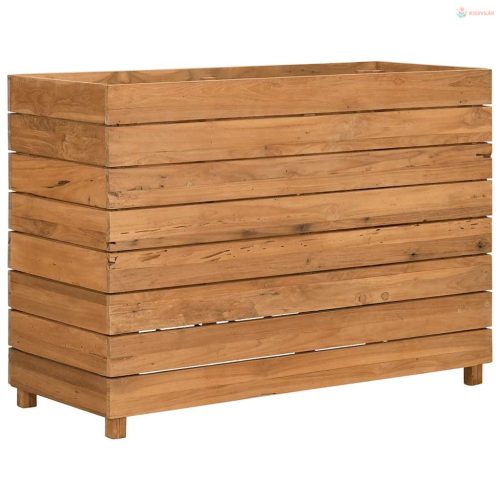 Újrahasznosított tíkfa és acél magaságyás 100 x 40 x 72 cm