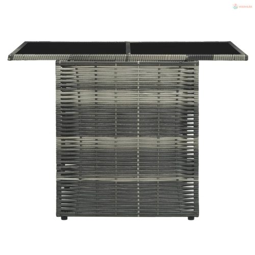 3-részes szürke polyrattan bisztrószett párnákkal