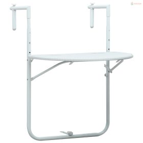   Fehér rattan hatású műanyag függő erkélyasztal 60x64x83,5 cm