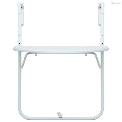 Fehér rattan hatású műanyag függő erkélyasztal 60x64x83,5 cm