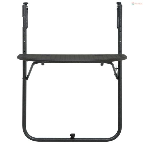 Barna rattan hatású műanyag függő erkélyasztal 60x64x83,5 cm