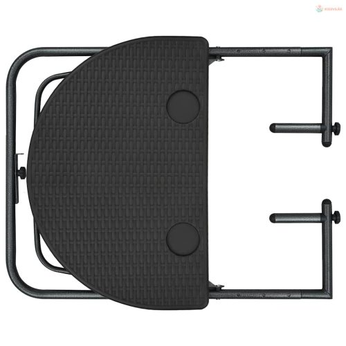 Barna rattan hatású műanyag függő erkélyasztal 60x64x83,5 cm