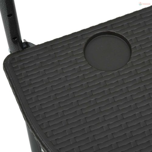 Barna rattan hatású műanyag függő erkélyasztal 60x64x83,5 cm