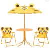 3 részes sárga kerti gyerekbisztrószett napernyővel