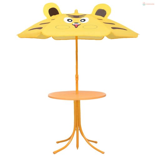 3 részes sárga kerti gyerekbisztrószett napernyővel