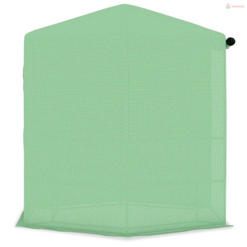 Acél melegház polcokkal 227 x 223 cm