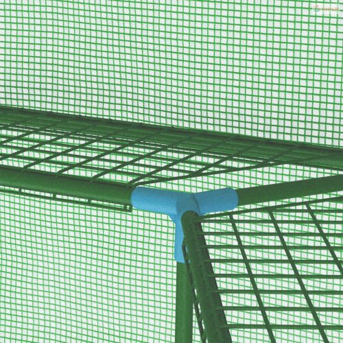 Acél melegház polcokkal 227 x 223 cm