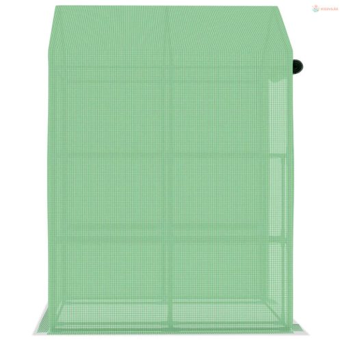 Acél melegház polcokkal 143 x 143 x 195 cm