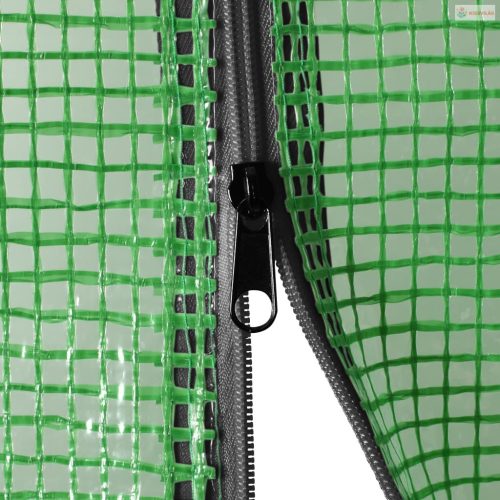 Acél melegház polcokkal 143 x 143 x 195 cm