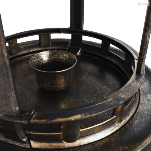 Dekoratív műanyag madárfürdető napelemes LED-lámpával