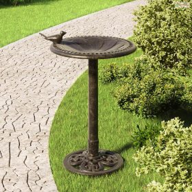 Bronzszínű műanyag kerti madárfürdető