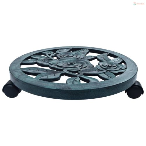 6 db zöld gurulós műanyag virágtartó 38 cm