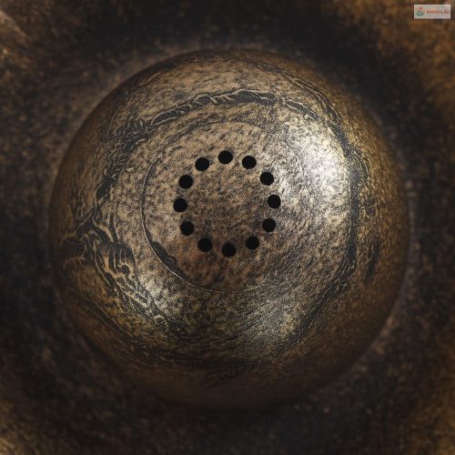 Bronzszínű műanyag madárfürdető szökőkúttal 50 x 91 cm