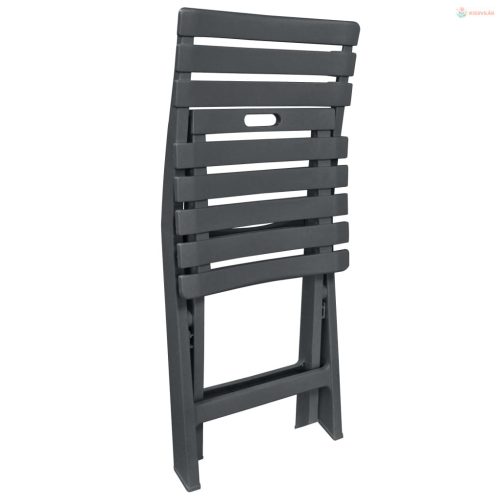 3-részes összecsukható antracitszürke műanyag bisztrószett