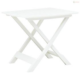 Fehér műanyag összecsukható kerti asztal 79 x 72 x 70 cm