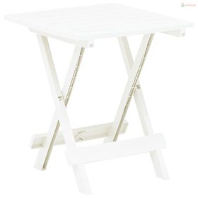 Fehér műanyag összecsukható kerti asztal 45 x 43 x 50 cm