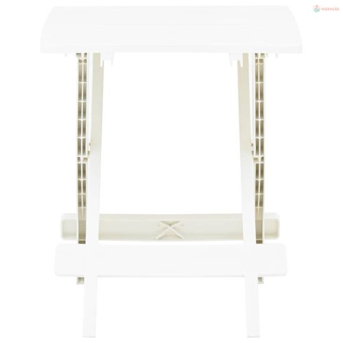 Fehér műanyag összecsukható kerti asztal 45 x 43 x 50 cm