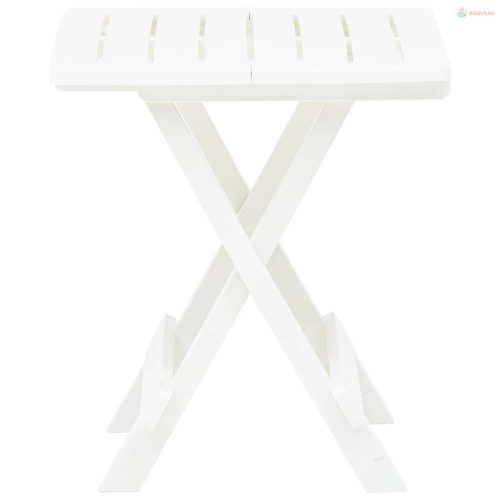Fehér műanyag összecsukható kerti asztal 45 x 43 x 50 cm