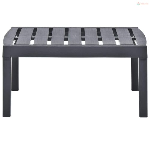 Antracitszürke műanyag kerti asztal 78 x 55 x 38 cm