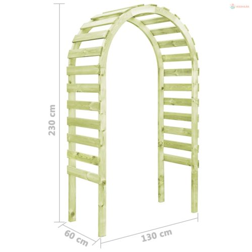 Impregnált fenyőfa kerti pergola 130 x 60 x 230 cm