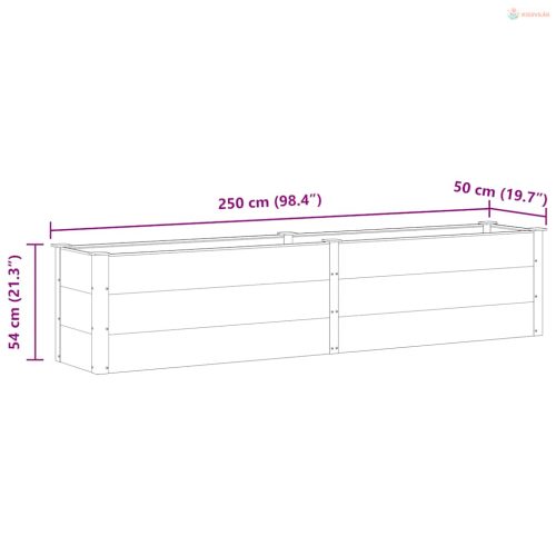 Szürke WPC kerti magaságyás 250 x 50 x 54 cm