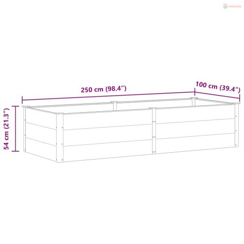 Szürke WPC kerti magaságyás 250 x 100 x 54 cm