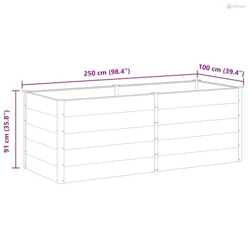 Szürke WPC kerti magaságyás 250 x 100 x 91 cm
