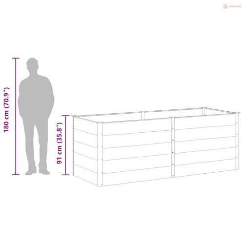 Szürke WPC kerti magaságyás 250 x 100 x 91 cm