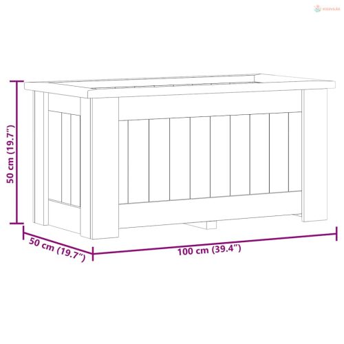 Impregnált fenyőfa magaságyás 100 x 50 x 50 cm
