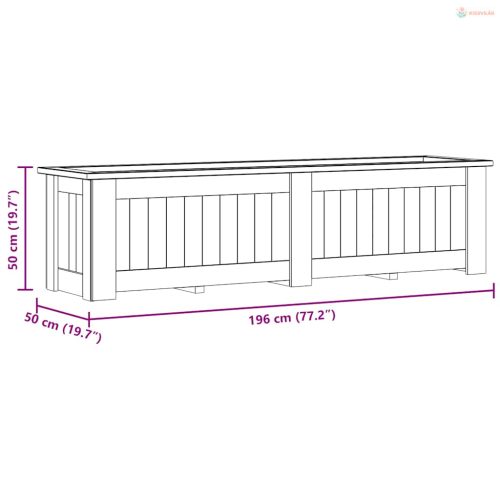 Impregnált fenyőfa magaságyás 196 x 50 x 50 cm