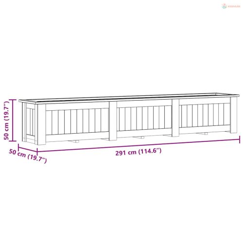 Impregnált fenyőfa magaságyás 291 x 50 x 50 cm