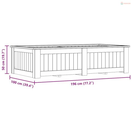 Impregnált fenyőfa magaságyás 196 x 100 x 50 cm