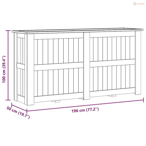 Impregnált fenyőfa magaságyás 196 x 50 x 100 cm