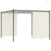 Fehér-krémszínű acélpergola állítható tetővel 3 x 3 m