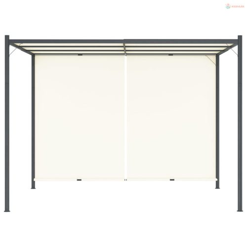 Fehér-krémszínű acélpergola állítható tetővel 3 x 3 m