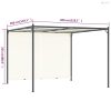 Fehér-krémszínű acélpergola állítható tetővel 3 x 3 m