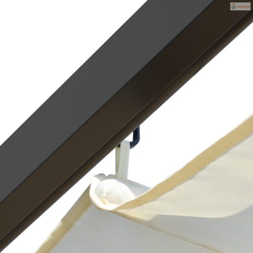 Fehér-krémszínű acélpergola behúzható tetővel 3 x 3 m