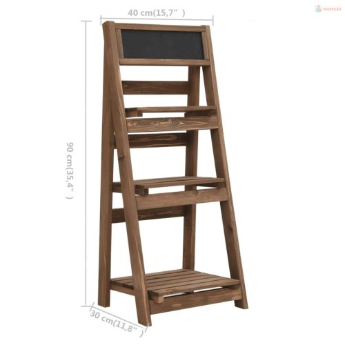 Tömör fenyőfa virágtartó táblával 40 x 30 x 90 cm