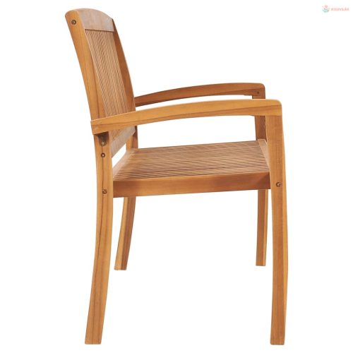 3 személyes rakásolható tömör tíkfa kerti pad 159 cm