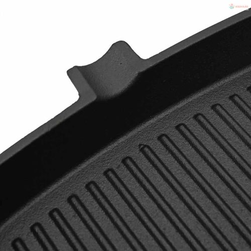 Öntöttvas grillserpenyő fa nyéllel 20 x 20 cm