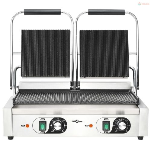 Dupla kontaktgrill rozsdamentes acélból 3600 W 57x30,5x20 cm