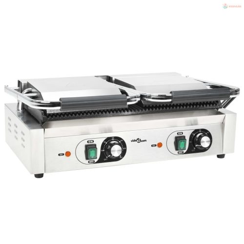 Dupla kontaktgrill rozsdamentes acélból 3600 W 57x30,5x20 cm