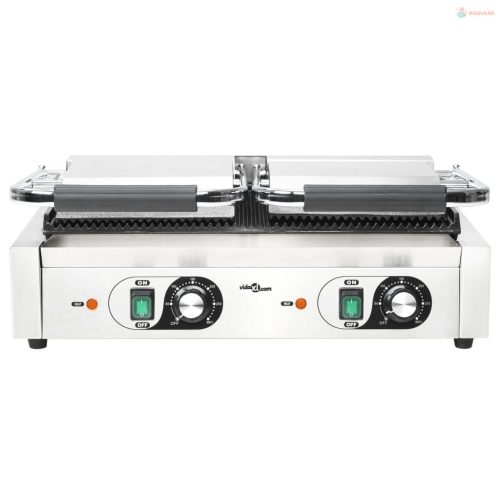 Dupla kontaktgrill rozsdamentes acélból 3600 W 57x30,5x20 cm