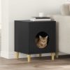 Macska Ház Fekete 42,5 x 40 x 53 cm Faanyag