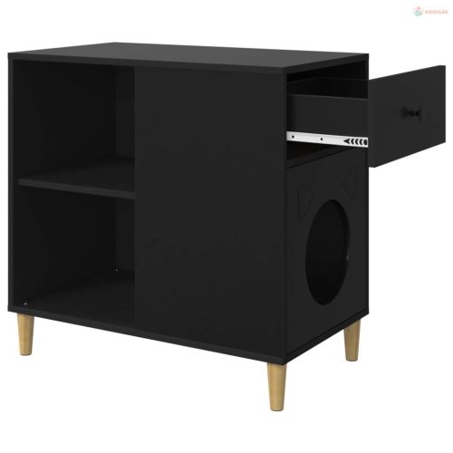 Macska Ház Fekete 72 x 42,5 x 70 cm Faanyag