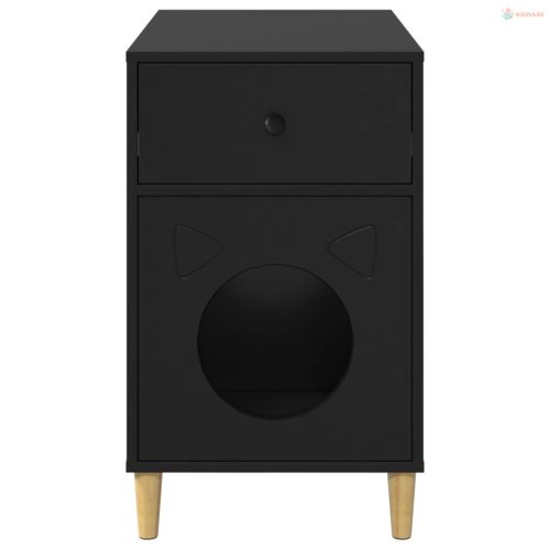 Macska Ház Fekete 72 x 42,5 x 70 cm Faanyag