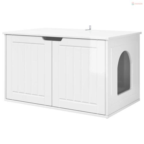 Macska Ház Fényes Fehér 85 x 55 x 50,5 cm Faanyag