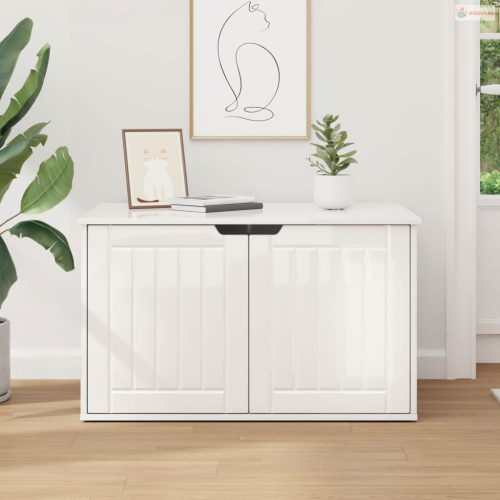 Macska Ház Fényes Fehér 85 x 55 x 50,5 cm Faanyag