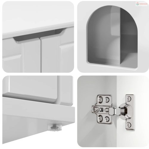 Macska Ház Fényes Fehér 85 x 55 x 50,5 cm Faanyag